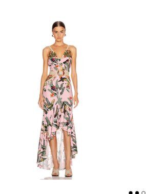 NWT PATBO beaded tropical midi dress